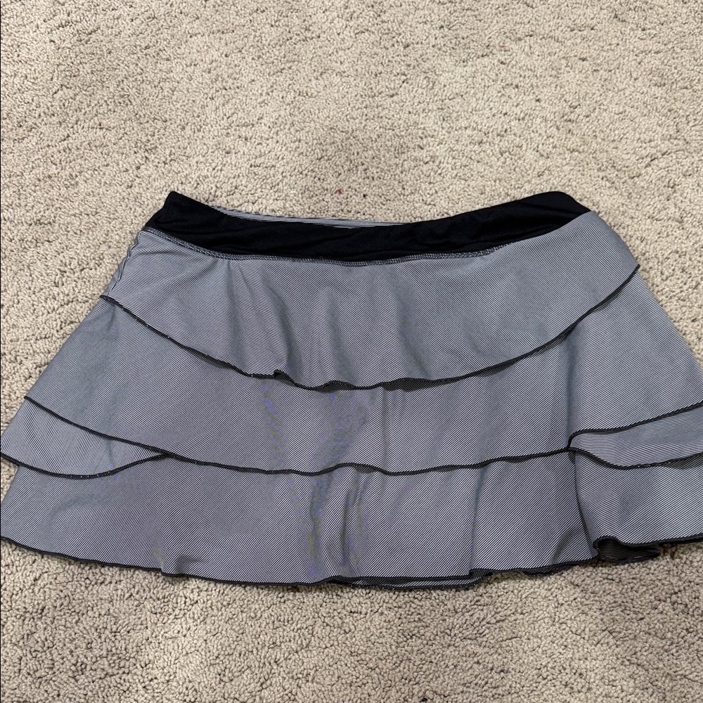 Kyodan Black and Gray Layered Mini Skirt